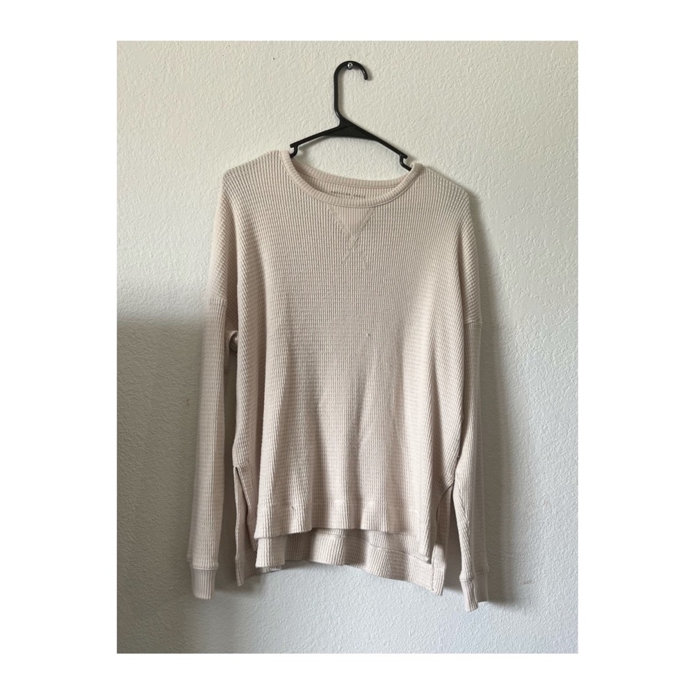 Cream Waffle Knit Sweater